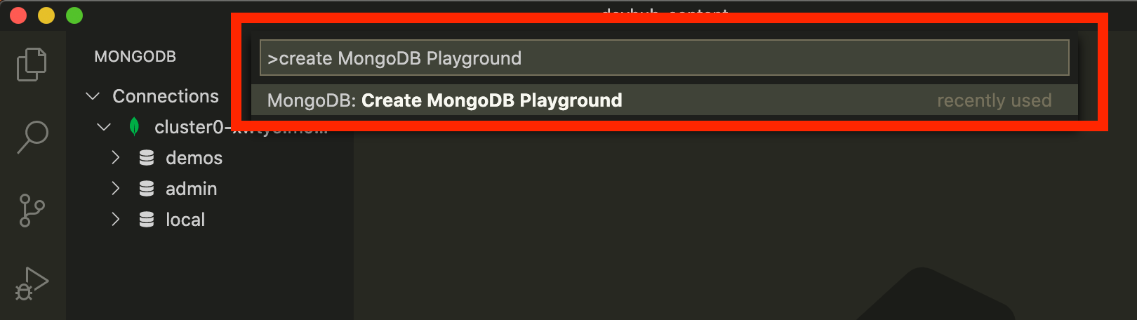 Captura de tela mostrando a página "Conectar-se ao MongoDB" no plug-in MongoDB Visual Studio Code.