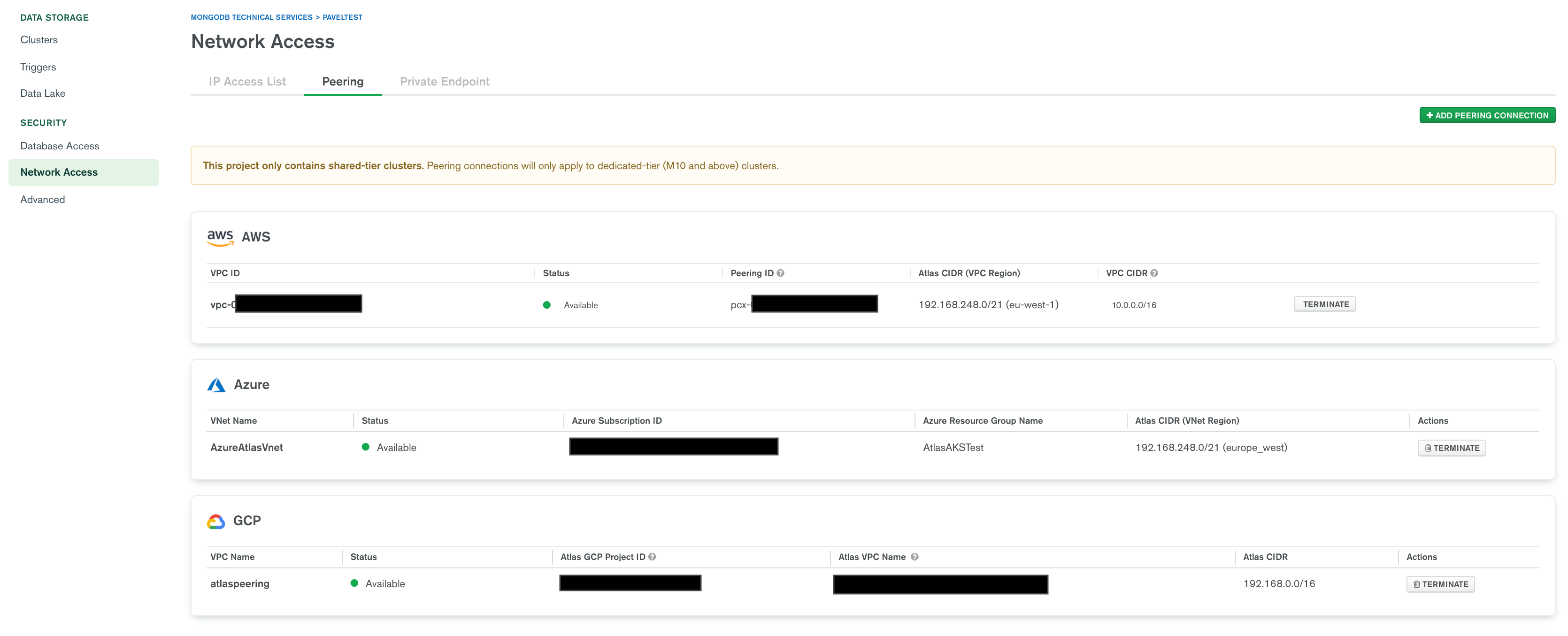 Atlas peering page