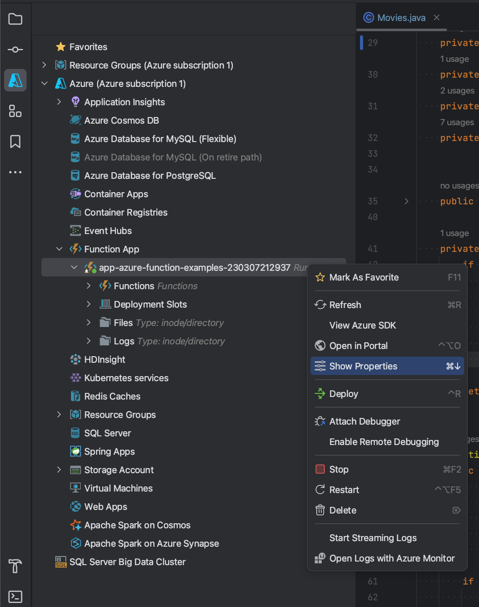 Azure Explore VM property