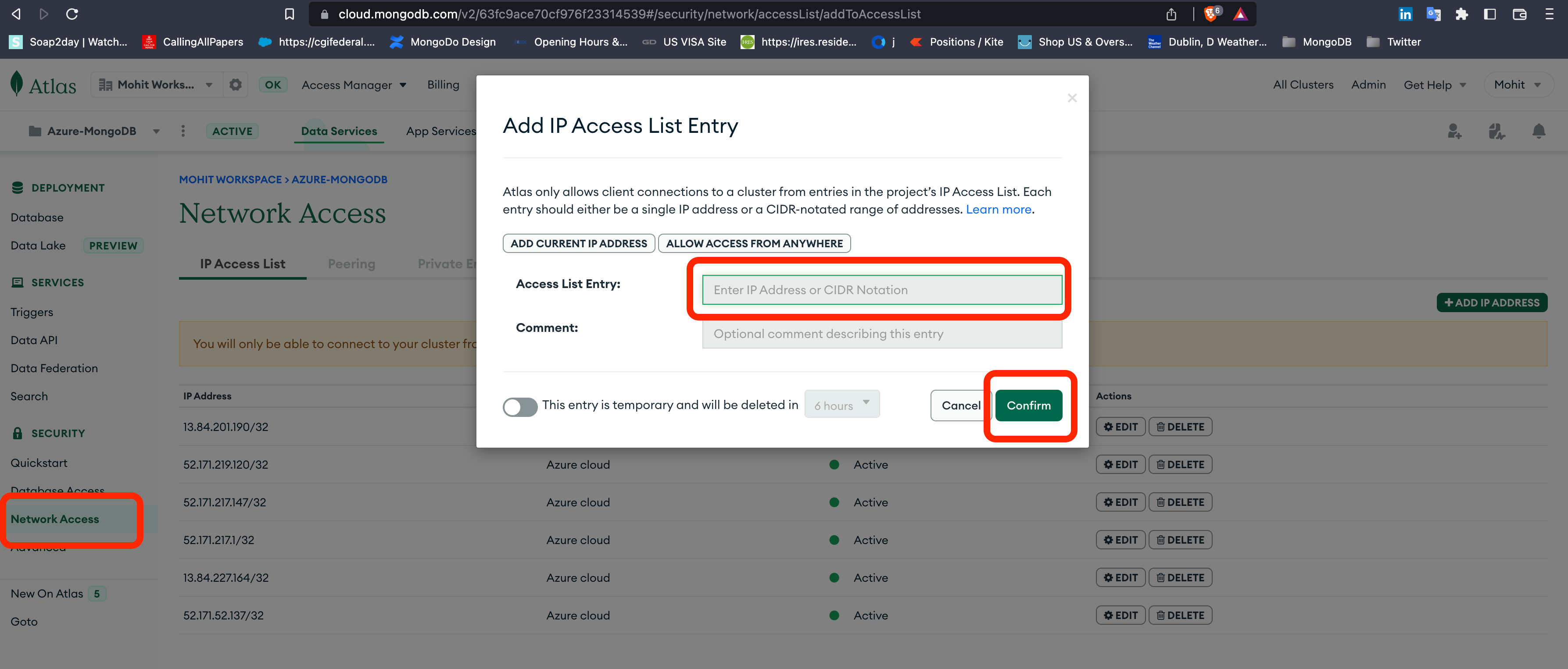 MongoDB IP Allow List