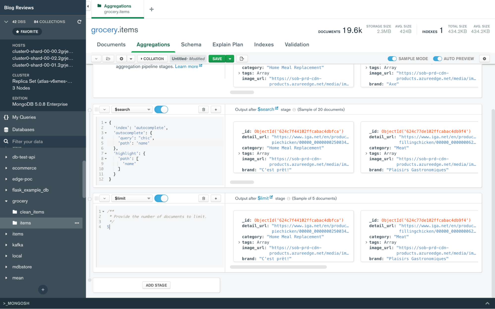The autocomplete aggregation pipeline in Compass
