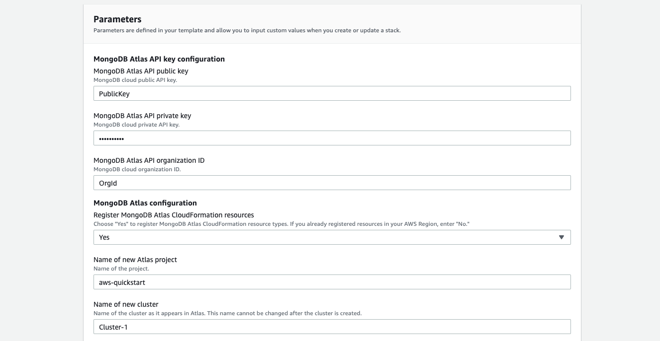 MongoDB Atlas with AWS CloudFormation Quick Start