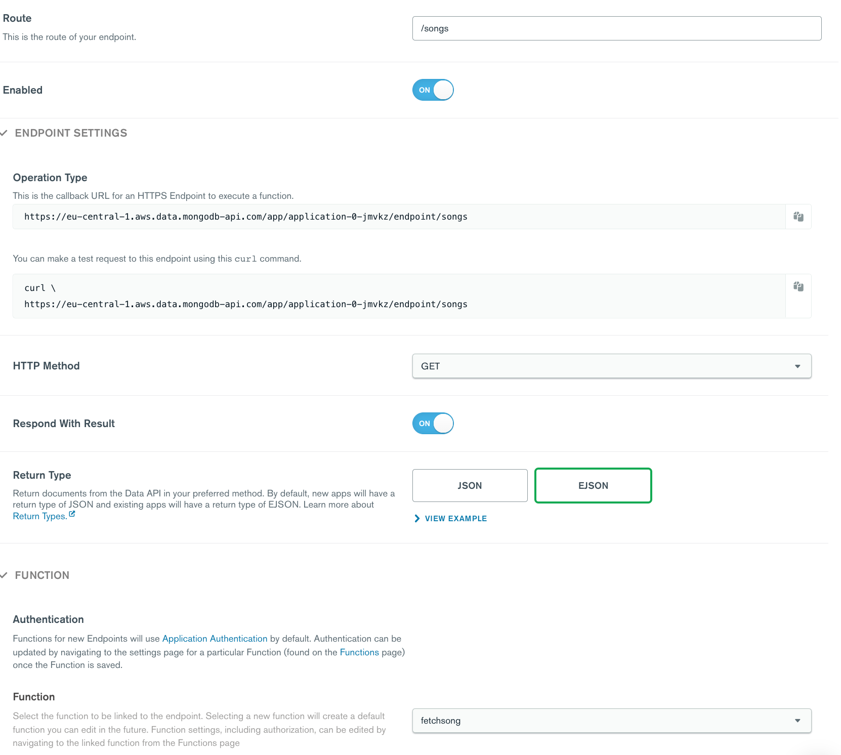 Creating new Atlas Application HTTP Endpoint