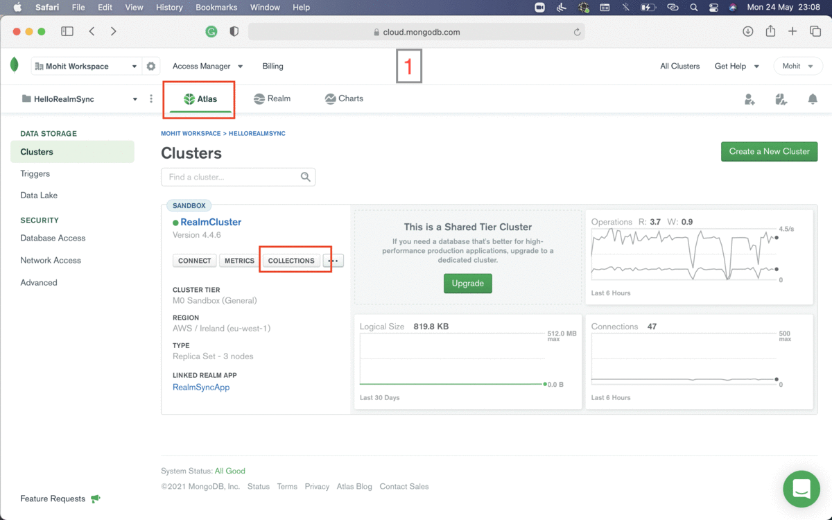 Viewing the results in Atlas using the MongoDB Atlas UI