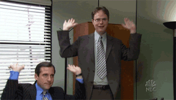 Michael and Dwight raise the roof